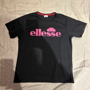 エレッセ　ellesse Tシャツ 半袖Tシャツ DRY速乾Tシャツ テニス　バドミントン　ブラック　エムサイズ　Mサイズ