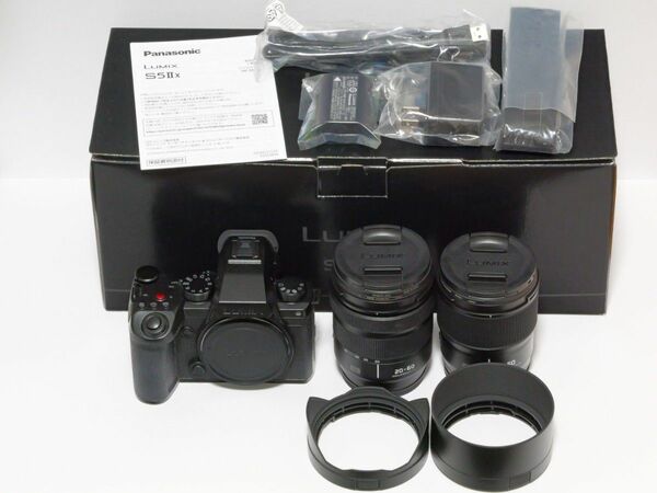 【ミラーレスカメラ】Panasonic LUMIX DC-S5M2XW ダブルレンズキット 保護・PLフィルター付き