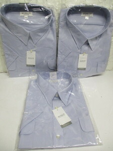 Y494/未使用 3枚セット 大きいサイズ E47 半袖　カッターシャツ ワイシャツ メンズ 紳士 まとめ売り