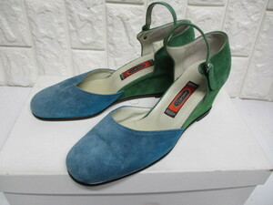 Y325/ as good as new SENSUOUS 22.5cm ankle strap suede pumps regular price 30000 jpy 