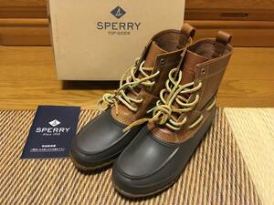 ■□新品！Sperry Top-Sider トップサイダー　メンズ デコイ 防水本革レインブーツ　ブラウン　26.5cm□■