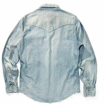 【MYTHINKS】マイシンクス Western Denim Shirt 定価5.1万 ヴィンテージ加工 カットオフウエスタンデニムシャツ ロンハーマン取扱い_画像9