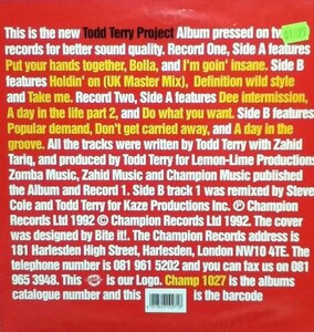 【廃盤2LP】Todd Terry Project / Todd Terry Project Album