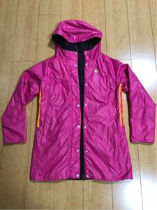 美品★adidas climaproof　アディダス コート リバーシブル ピンク 黒 レディース　サイズＳ150 160センチ　女　女児 オーバー　ジャンパー