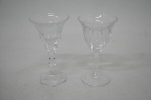 [2-03] Mosen モーゼル Bohemia Glass ボヘミアグラス Crystal クリスタルガラス 2客 チェコ 酒器 酒杯 硝子工芸 アンティーク Antique