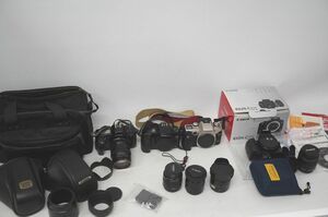 [2-47] Canon キャノン 一眼レフカメラ レンズ まとめ EOS 1000S 650 55 kiss DigitalX EFS 18-55mm 35-80mm Tokina AT-X AF17 現状品