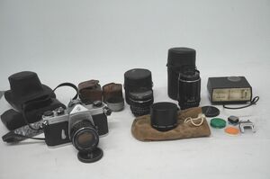[2-34] PENTAX ペンタックス SPOTMATIC 一眼レフ フィルムカメラ Lens Super-Takumar 1:1.8 55mm 1:3.5 28mm 135mm レンズ ASAHI アサヒ