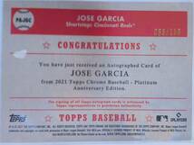 【150シリ】2021 Topps Chrome Platinum Anniversary Jose Garcia Jose Barrero auto ホセ・バレロ 直筆サインカード 63/150_画像2