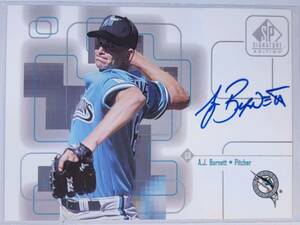 1999 Upper Deck SP Signature A. J. Burnett auto A.J.バーネット 直筆サインカード