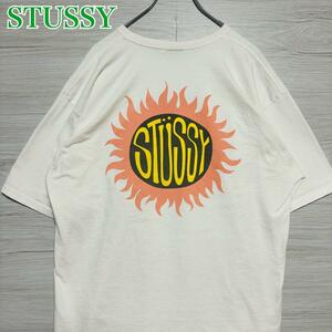 【希少デザイン】 STUSSY ステューシー　Tシャツ　XLサイズ　両面デザイン　ワンポイントロゴ　バックプリント　ストリート　ゆったり