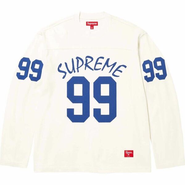 送料無料 M 白 Supreme 99 L/S Football Top Stone White シュプリーム フットボール Tシャツ ロンT ドジャース ブルー 24SS Box Logo 新品