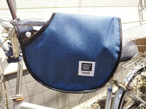 自転車用品　ハンドルカバー　オールシーズン♪　アルミボアの防寒が取り外し可能で1年中ずっと使える　防水生地【杢ネイビー(紺色系)】