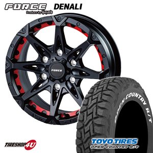 4本セット FORCE DENALI 16x6.5J 6/139.7 +38 MBK TOYO OPEN COUNTRY R/T 215/65R16 109/107Q ホワイトレター ハイエース 200系