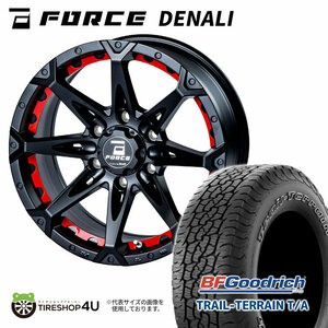 4本セット FORCE DENALI 18x8.0J 6/139.7 +15 MB BFGoodrich TRAIL-TERRAIN T/A 275/65R18 ホワイトレター FJクルーザー