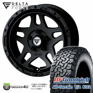 4本セット DELTAFORCE OVERLANDER 16x7.0J 5/114.3 +35 MB BFGoodrich All-Terrain T/A KO2 225/70R16 ホワイトレター デリカD5 DELICA D:5