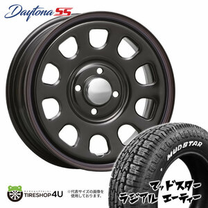 4本セット DAYTONA SS デイトナ 15x6.0J 4/100 +30 BK MUDSTAR マッドスター ラジアル A/T 195/65R15 WL プロボックス サクシード