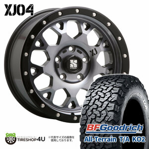 4本セット XTREME-J XJ04 16x8.0J 5/114.3 +18 GBM BFグッドリッチ オールテレーン T/A KO2 225/70R16 WL D5 オーバーフェンダーサイズ