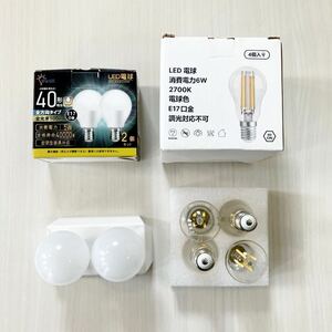 【E17口金・2種セット】FLSNT LEDミニクリプトン電球 60W形相当 電球色 600lm(4個入)PSE認証 & ORALUCE LED電球 40W形相当 昼白色(2個入)