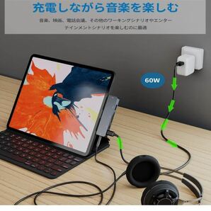 3XI iPad Pro 2020 2018 USB C ハブ 【7in1】iPad Air 4 ハブ 4K HDMI 出力 60W PD充電 USB3.0 ハブ SD/TFカードリーダー 3.5mmジャックの画像9