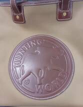 ＃9982　【良品】HUNTING WORLD ハンティングワールド ビジネス トートバッグ メンズ サファリ 大容量 肩掛け A4 PC収納◎ カーキ_画像3