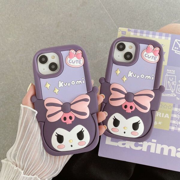 iPhone 12/13/14ケース クロミ サンリオ 耐衝撃 スマホケース パープル アイホンカバー