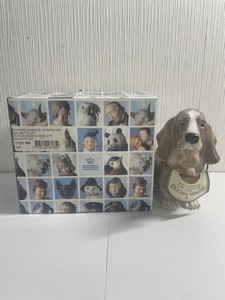 C-66979M　【美品】　 ロイヤルコペンハーゲン Basset Houund 1998 陶器 犬 人形 置物 箱付　356　インテリア