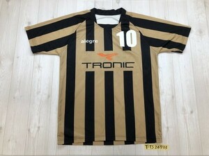 alegre TRONIC 10 メンズ プリント ドライ ストライプ 半袖Tシャツ L 黒黄土色