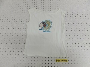 PIECE MONTEE レディース 綿 インディアンビジュー ノースリーブTシャツ 綿 白