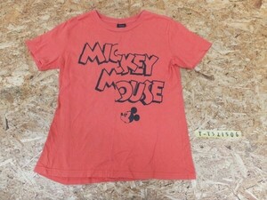 Disney ディズニー レディース ミッキープリント 半袖Tシャツ オレンジ XL