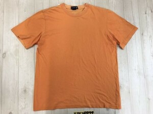 LANDS’END ランズエンド メンズ 無地 半袖Tシャツ M オレンジ