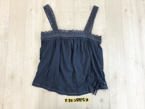 HOLLISTER ホリスター レディース 裾絞り レース ノースリーブ カットソー S くすみブルー