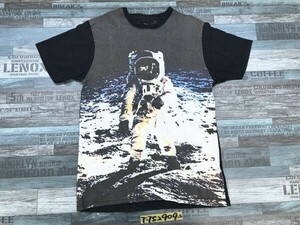 RODEO DRIVE メンズ 宇宙プリント 半袖Tシャツ L 黒