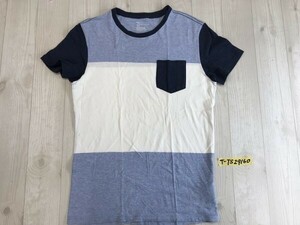 GAP ギャップ メンズ THE ESSENTIAL POCKET TEE カラー切替 半袖Tシャツ S 白紺水色