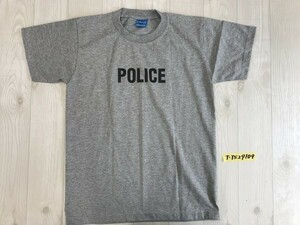 美品！J-JOON メンズ POLICE バックプリント ロゴ 半袖Tシャツ 杢グレー