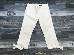 CECIL McBEE Cecil McBee lady's hem ribbon stretch cropped pants S white have been cleaned 