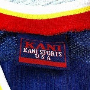 KANI SPORTS USA メンズ メッシュ切替 バイカラー 半袖Tシャツ 紺赤の画像2