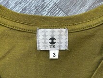 TK MIXPICE タケオキクチ メンズ COLLEGE 英字かすれプリント 半袖Tシャツ 3 カーキ_画像2