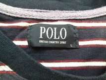 POLO BRITISH COUNTRY SPIRIT ポロ メンズ ボーダー 半袖Tシャツ L 紺_画像2