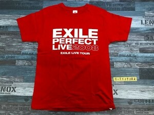 EXILE PERFECT LIVE 2008 エグザイル メンズ レディース ラメプリント 半袖Tシャツ M 赤