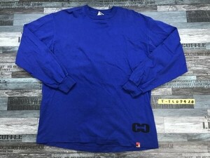 counter culture カウンターカルチャー メンズ 両面ロゴプリント ロンT 長袖Tシャツ 大きいサイズ XL 青