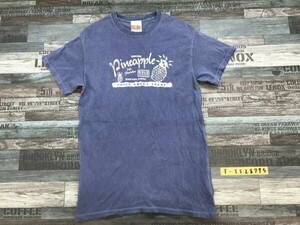 DOLE HAWAII メンズ パイナップル プリント 半袖Tシャツ S くすみブルー