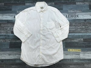 green label relaxing UNITED ARROWS ユナイテッドアローズ メンズ レインボー ステッチ入 七分袖シャツ M 白