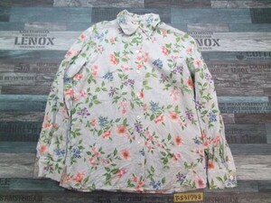 TALBOTS Talbots lady's floral print blouse shirt 4 light blue 