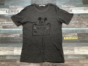 UNIQLO ユニクロ × DISNEY ディズニー メンズ ミッキープリント 半袖Tシャツ M 杢グレー