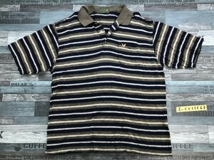 CLUB L/S by lyle&scott ライル アンド スコット メンズ ボーダー 薄手 半袖ポロシャツ L 紺茶白