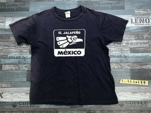 EL JALAPENO エル ハラペーニョ メンズ メキシコ プリント 半袖Tシャツ M 紺