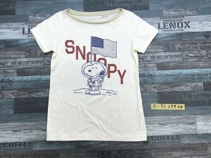 UT UNIQLO ユニクロ レディース スヌーピープリント 半袖Tシャツ M 白ライトカーキ