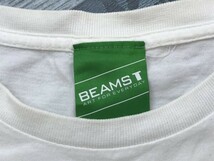 BEAMS T ビームス メンズ くまプリント クルーネック 半袖Tシャツ 白_画像2