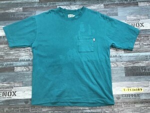 CIAO PANIC TYPY チャオパニック メンズ USAコットン 胸ポケット シンプル 半袖Tシャツ L 緑