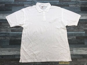 FRUIT OF THE LOOM フルーツオブザルーム メンズ 綿 半袖ポロシャツ 大きいサイズ XL 白